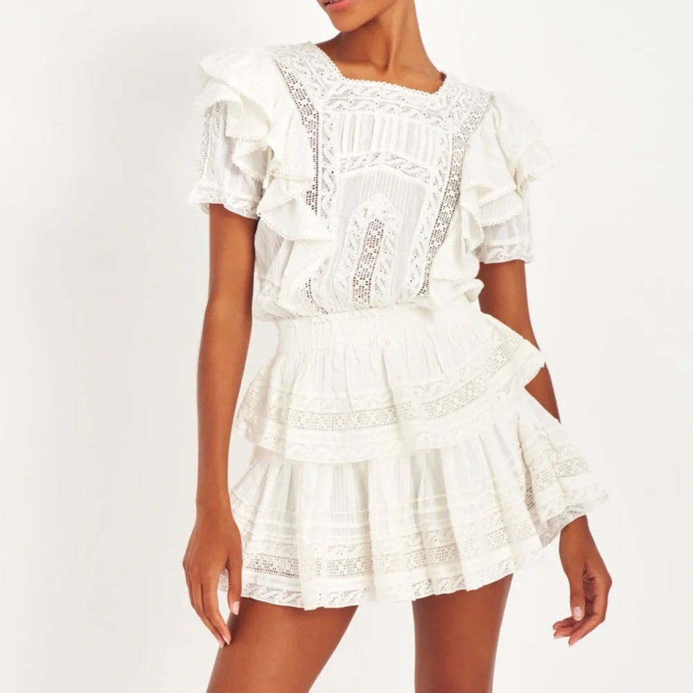 Love shack fancy Stella Mini Dress in vintage white, size L - Picture 5 of 5